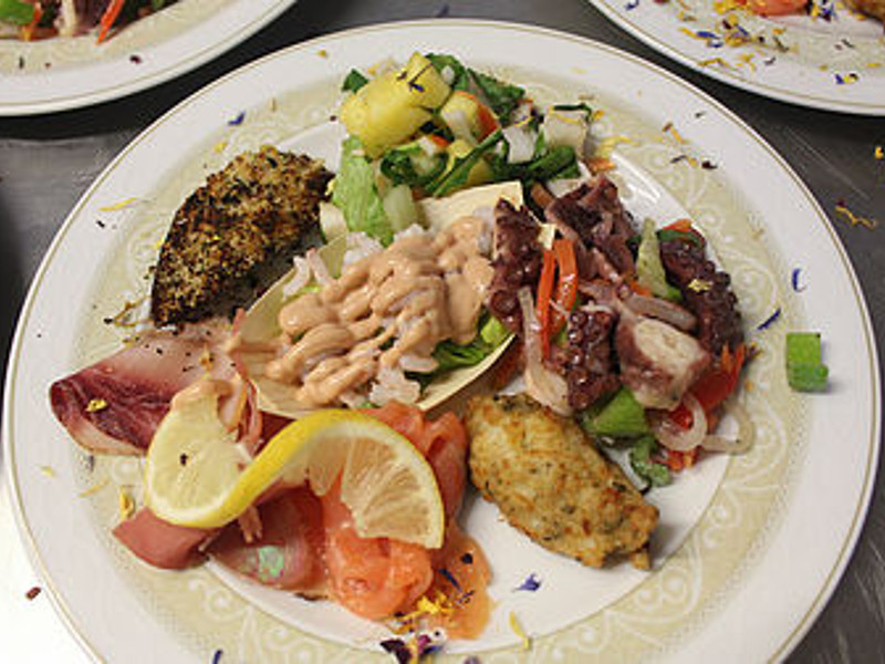 Foto  di un antipasto servito nel ristorante in Sicilia Chichibio 